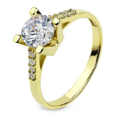 Помолвочное кольцо 10017Ж из Желтое золото от Ювелирный салон Юверос 1