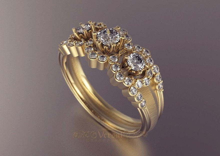 Помолвочное кольцо VGPK0103 из Желтое золото от Ювелирный Дом Версаль 1
