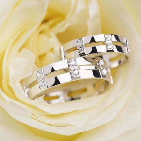 Обручальные кольца с бриллиантами R-KO-1091 из Белое золото от Ювелирный салон Art of glow 1