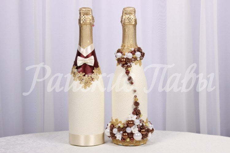 Декор шампанского. Коллекция Дороти от Свадебная арт студия Райские Павы 1