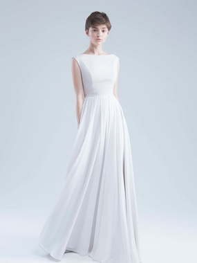 Свадебное платье Адели. Силуэт А-силуэт. Цвет Белый / Молочный. Вид 1