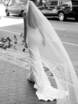 Струящиеся стильное свадебное платье без декора 3465. Силуэт Рыбка. Цвет Белый / Молочный. Вид 2