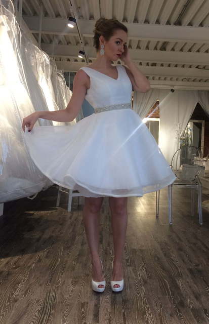 Короткое пышное свадебное платье Dolly. Силуэт Пышное. Цвет Белый / Молочный. Вид 1