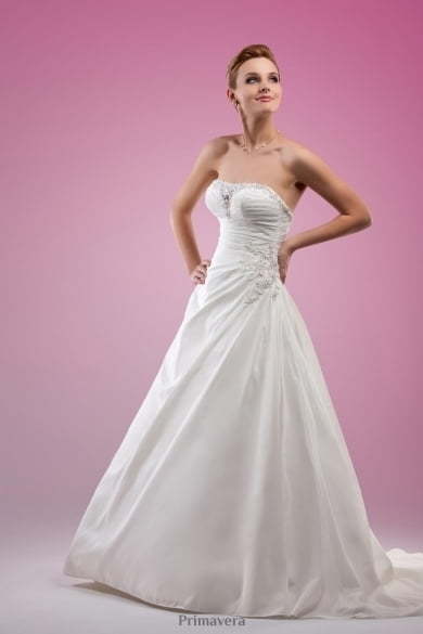 Свадебное платье 7105. Силуэт А-силуэт. Цвет Белый / Молочный. Вид 1