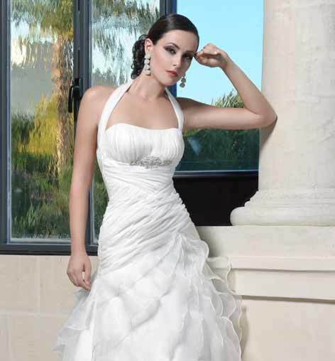 Свадебное платье 9029. Силуэт А-силуэт. Цвет Белый / Молочный. Вид 1
