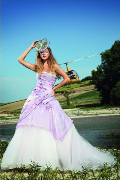 Свадебное платье 3004. Силуэт А-силуэт. Цвет Лавандовый / Фиолетовый. Вид 1