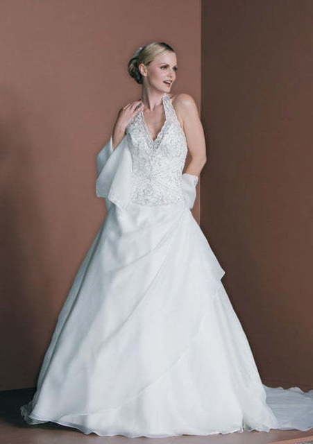 Свадебное платье 99030. Силуэт А-силуэт. Цвет Белый / Молочный. Вид 1