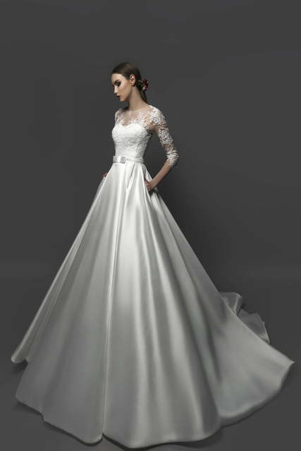 Свадебное платье Anetta. Силуэт А-силуэт. Цвет Белый / Молочный. Вид 1