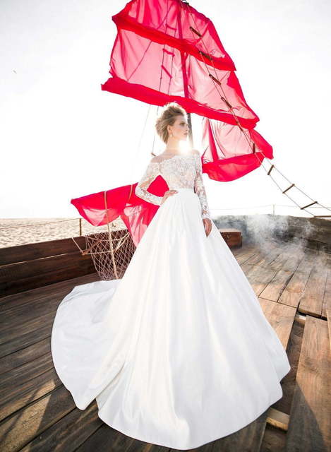 Свадебное платье Santa Clara. Силуэт Пышное, А-силуэт. Цвет Белый / Молочный. Вид 1
