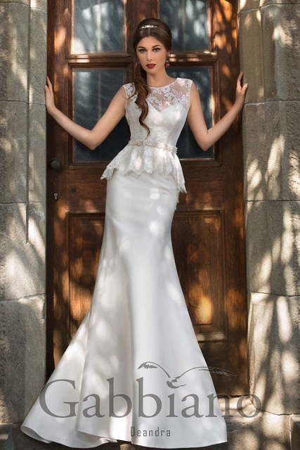 Свадебное платье Деандра. Силуэт А-силуэт, Рыбка. Цвет Белый / Молочный. Вид 1