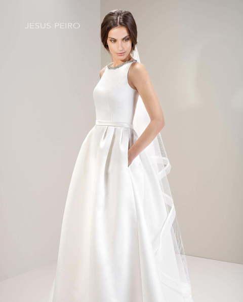 Свадебное платье 7021. Силуэт А-силуэт. Цвет Белый / Молочный. Вид 1