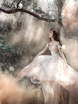 Свадебное платье Тамира. Силуэт А-силуэт, Прямое. Цвет Белый / Молочный, оттенки Розового. Вид 4
