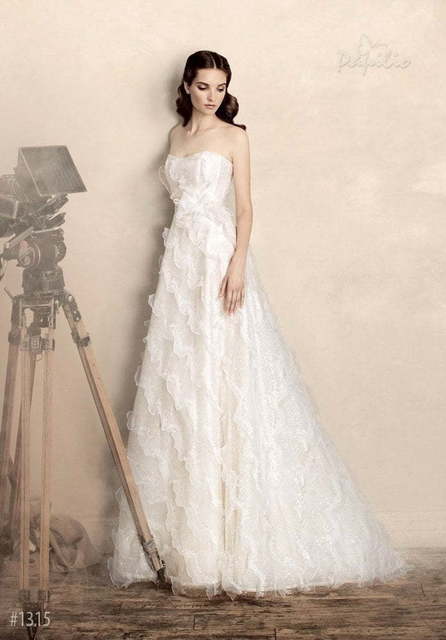 Свадебное платье Андреа. Силуэт А-силуэт. Цвет Белый / Молочный. Вид 1
