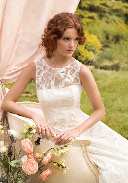 Свадебное платье Агнесса. Силуэт А-силуэт. Цвет Белый / Молочный. Вид 1