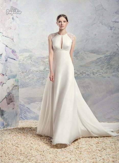 Свадебное платье Штайн. Силуэт А-силуэт. Цвет Белый / Молочный. Вид 1