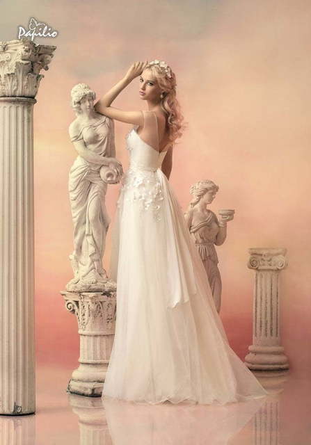 Свадебное платье Сусанна. Силуэт А-силуэт. Цвет Белый / Молочный. Вид 1