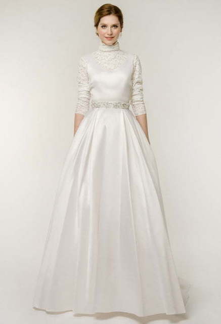Свадебное платье Augustina. Силуэт А-силуэт. Цвет Белый / Молочный. Вид 1