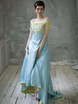 Свадебное платье Thalia. Силуэт А-силуэт. Цвет Голубой / Синий, оттенки Зеленого. Вид 1