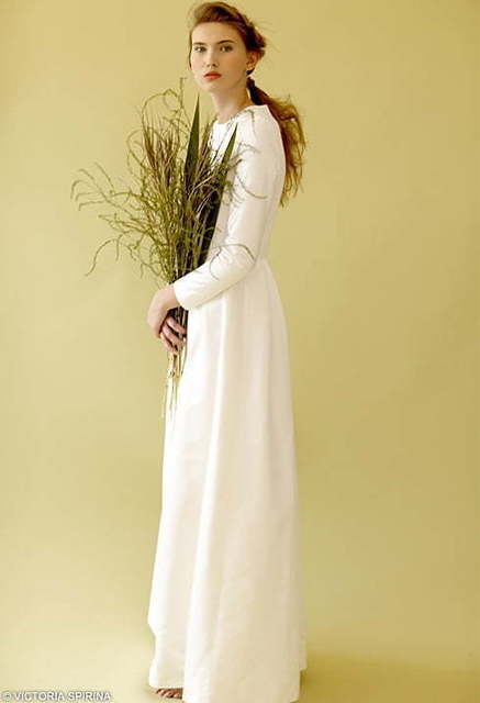 Свадебное платье Alba. Силуэт А-силуэт. Цвет Белый / Молочный. Вид 1