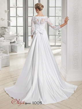Свадебное платье 1005. Силуэт А-силуэт. Цвет Белый / Молочный. Вид 2
