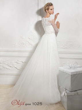 Свадебное платье 1025. Силуэт А-силуэт. Цвет Белый / Молочный. Вид 2
