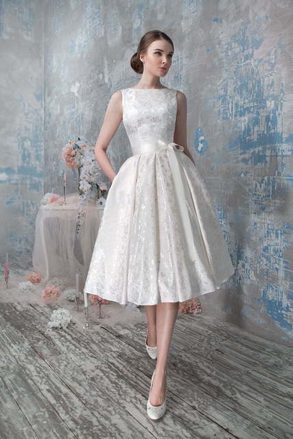 Свадебное платье 453. Силуэт А-силуэт. Цвет Белый / Молочный. Вид 1