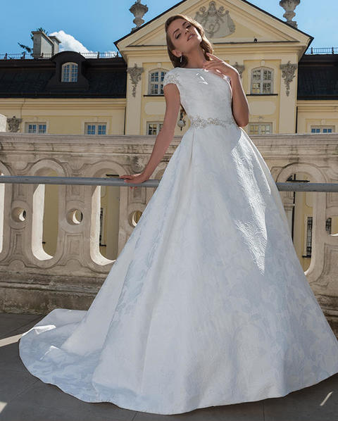 Свадебное платье Dzhakarda. Силуэт А-силуэт. Цвет Белый / Молочный. Вид 1