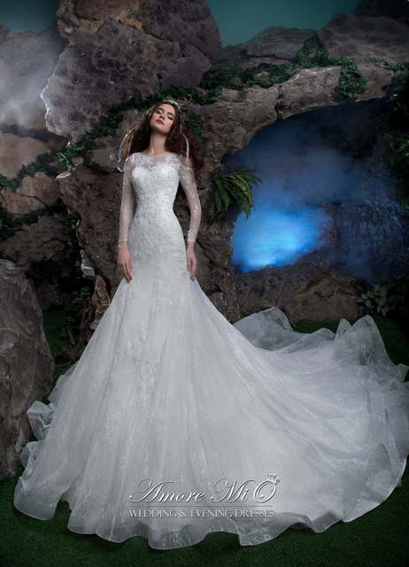 Свадебное платье 619. Силуэт А-силуэт, Рыбка. Цвет Белый / Молочный. Вид 1