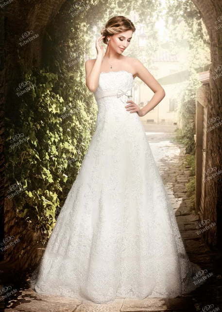 Свадебное платье PP015. Силуэт А-силуэт. Цвет Белый / Молочный. Вид 1