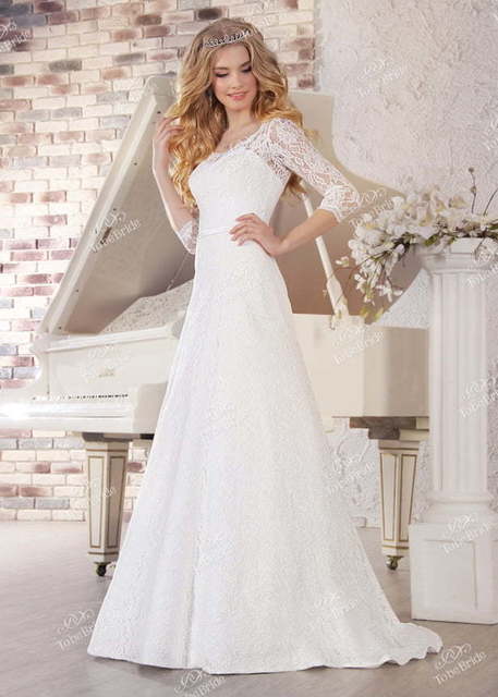 Свадебное платье NS006. Силуэт А-силуэт. Цвет Белый / Молочный. Вид 1