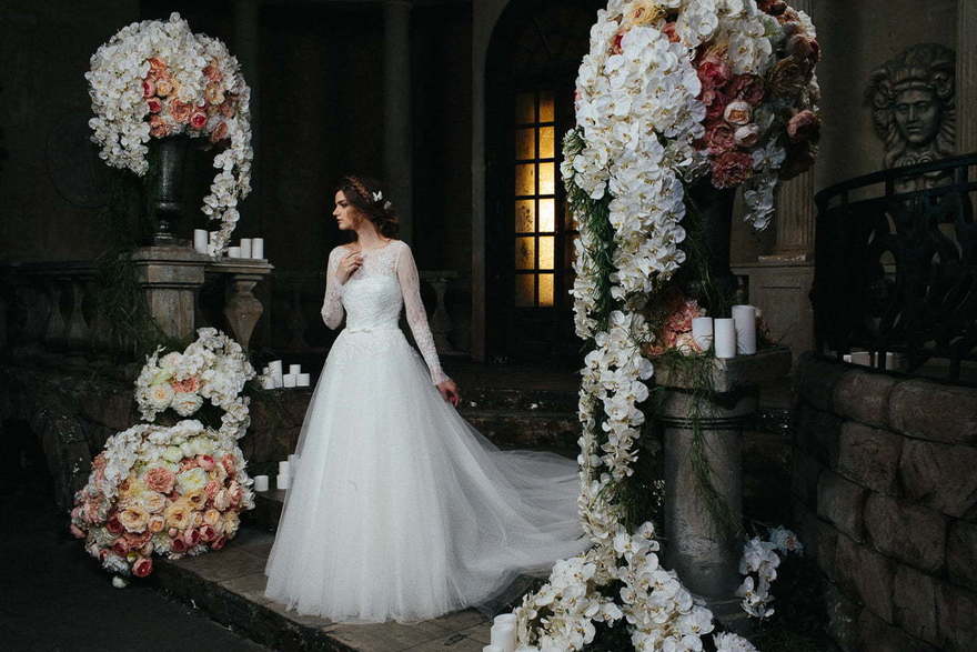 Свадебное платье Felicita. Силуэт А-силуэт. Цвет Белый / Молочный. Вид 1