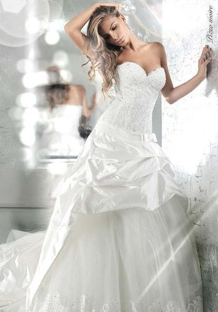 Свадебное платье Piso. Силуэт А-силуэт. Цвет Белый / Молочный. Вид 1
