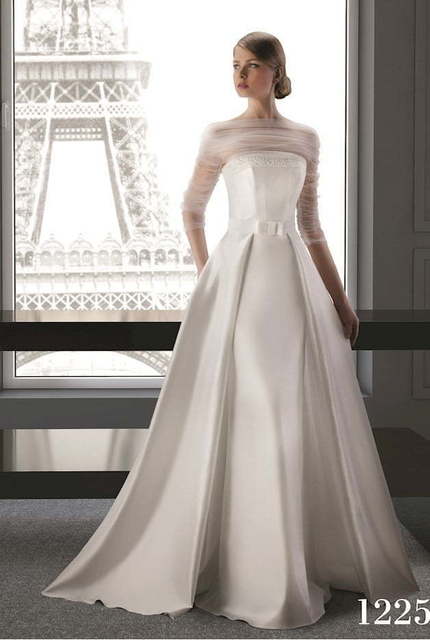 Свадебное платье 1225. Силуэт А-силуэт. Цвет Белый / Молочный. Вид 1