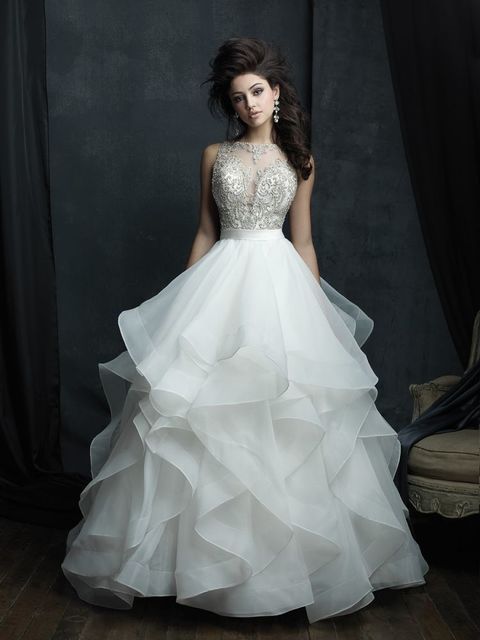 Свадебное платье C380. Силуэт А-силуэт. Цвет Белый / Молочный. Вид 1