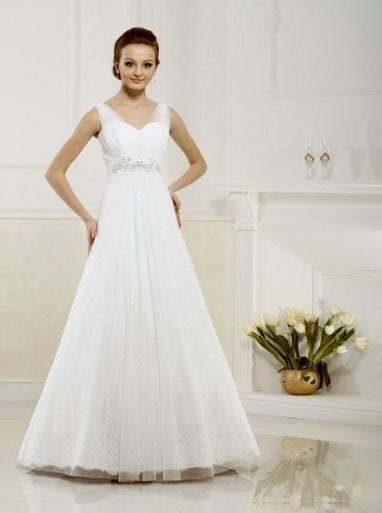 Свадебное платье Kameliya 2. Силуэт А-силуэт. Цвет Белый / Молочный. Вид 1