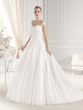 Свадебное платье Enelsa. Силуэт А-силуэт. Цвет Белый / Молочный. Вид 1