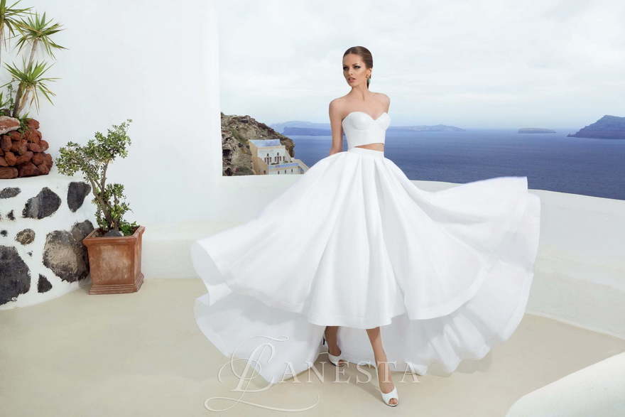 Свадебное платье Rivera. Силуэт А-силуэт. Цвет Белый / Молочный. Вид 1