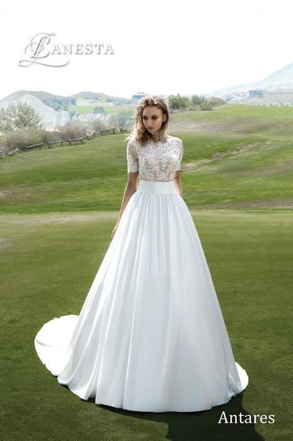 Свадебное платье Antares. Силуэт А-силуэт. Цвет Белый / Молочный. Вид 1