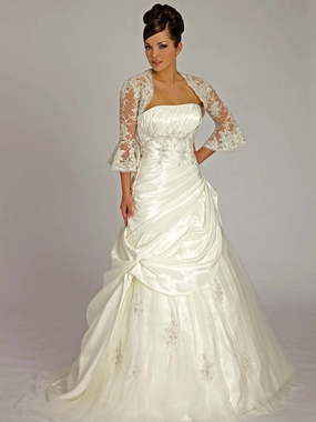 Свадебное платье 70050. Силуэт А-силуэт. Цвет Белый / Молочный. Вид 1