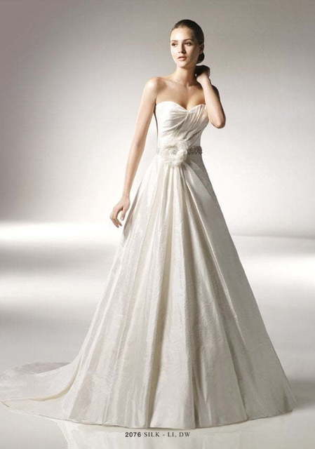Свадебное платье 2076. Силуэт А-силуэт. Цвет Айвори / Капучино. Вид 1