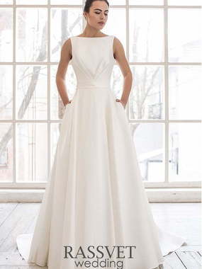 Свадебное платье Тесси. Силуэт А-силуэт. Цвет Белый / Молочный. Вид 1
