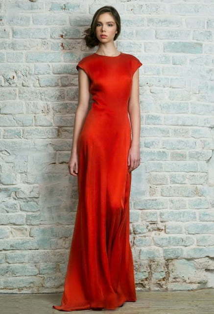 Свадебное платье Scarlet. Силуэт Прямое. Цвет Красный / Марсала. Вид 1