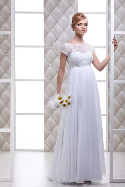 Свадебное платье Веда. Силуэт Прямое, Греческий. Цвет Белый / Молочный. Вид 1