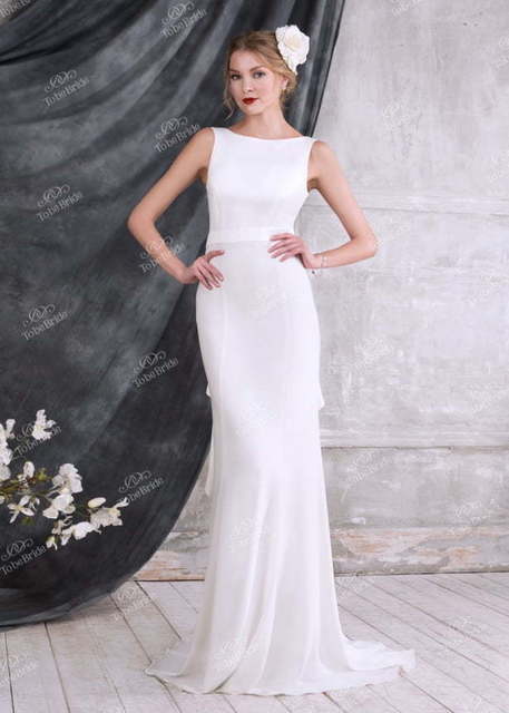 Свадебное платье NN010. Силуэт Прямое. Цвет Белый / Молочный. Вид 1