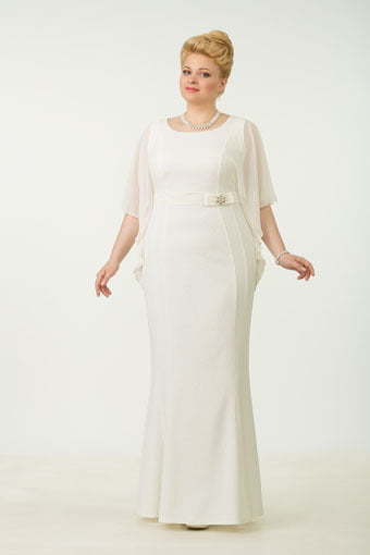 Свадебное платье 01-1037. Силуэт Прямое. Цвет Белый / Молочный. Вид 1