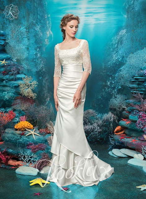 Свадебное платье Бейли. Силуэт Рыбка. Цвет Белый / Молочный. Вид 1