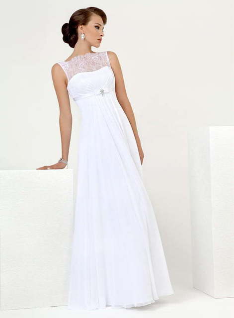Свадебное платье Керолайн. Силуэт Прямое, Греческий. Цвет Белый / Молочный. Вид 1