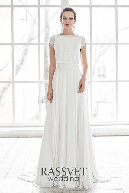 Свадебное платье Ланвин. Силуэт Прямое. Цвет Белый / Молочный. Вид 1