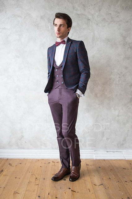Однобортный, Тройка Свадебный костюм Tartan (Тартан) от Салон мужских костюмов Dress Сode Store 1