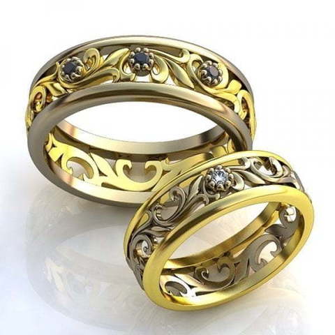 Обручальные кольца с драгоценными камнями AOG-obr-509 из Комбинированные от Ювелирный салон Art of glow 1